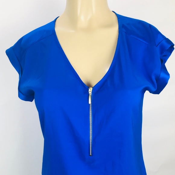 Express Blouse Blue 1/4 zip Women’s size S - Picture 3 of 8